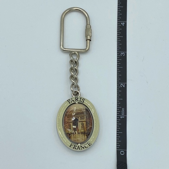 Paris France Silver Spinning Keychain - Picture 5 of 6